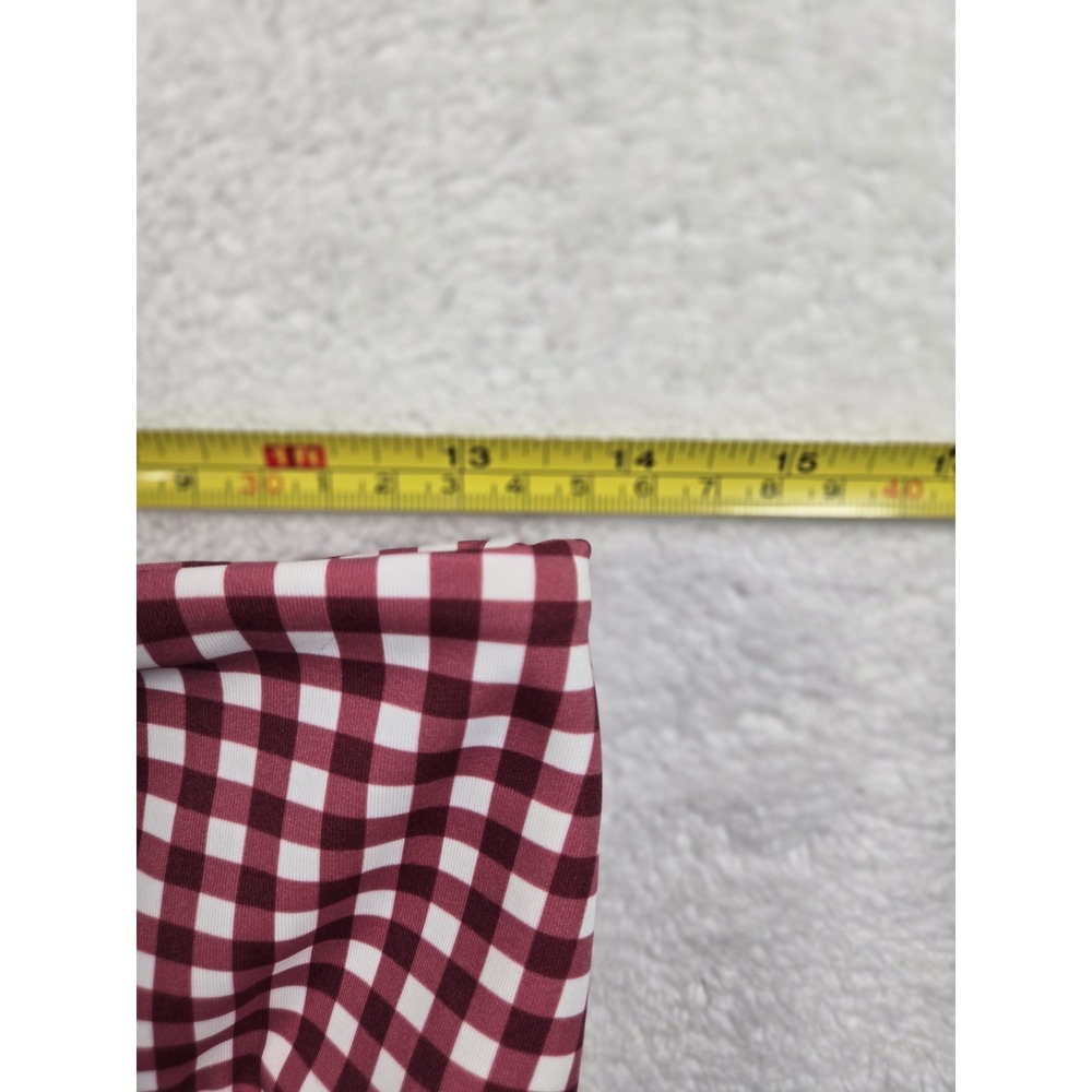 Lands End Burgundy Gingham High Waisted Bikini Set Small 6-8 New With Tags - Picture 6 of 9